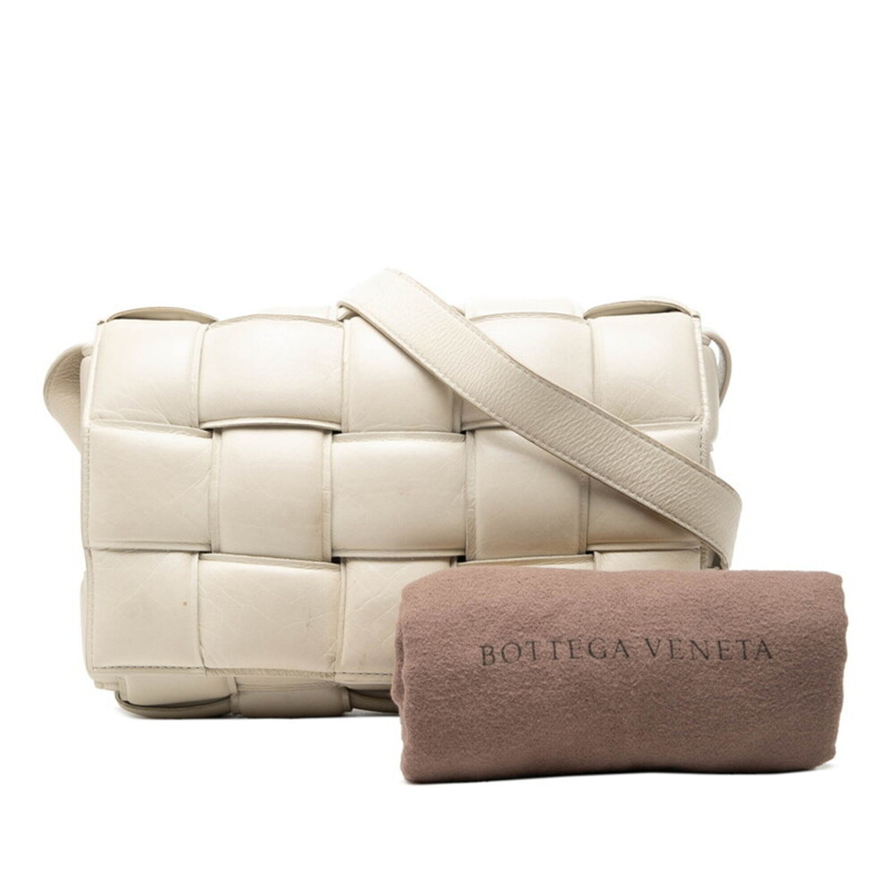 BOTTEGA VENETA White Leather Intrecciato Shoulder Bag - Picture 7 of 7